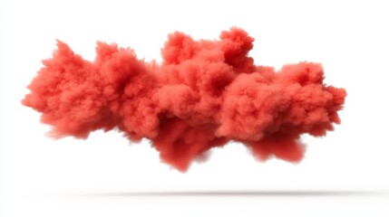Red Smoke Cloud on White Background for Creative Projects