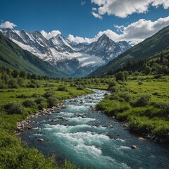 mountain river in the alps