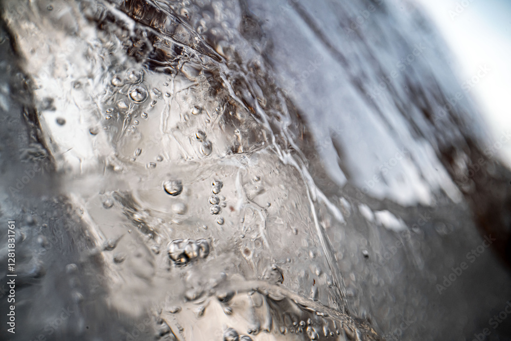 Poster close up macro shot of ice surface - texture for computer graphics, texturing, compositing or as a b