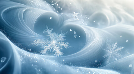  abstract representation of a woven fabric structure with a frosty, wintry theme. It combines elements of textile design with icy details to create a visually striking composition. 