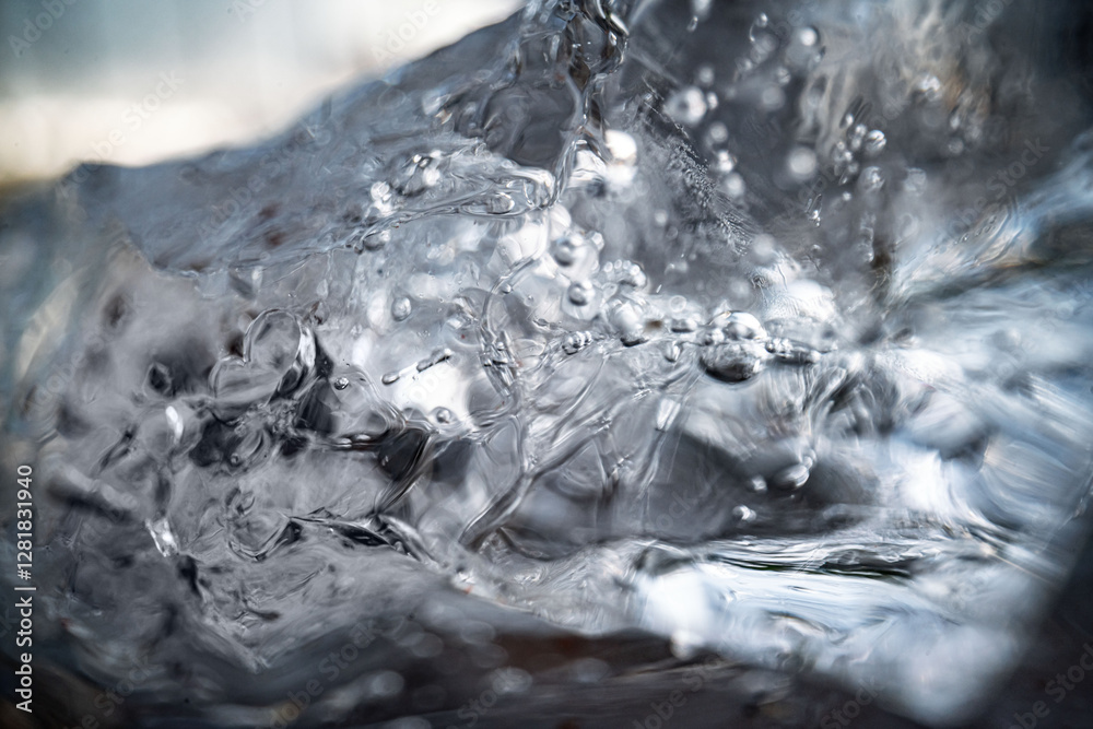 Poster close up macro shot of ice surface - texture for computer graphics, texturing, compositing or as a b
