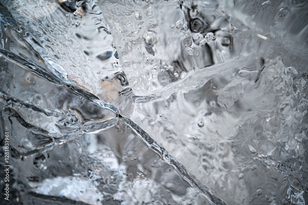Poster close up macro shot of ice surface - texture for computer graphics, texturing, compositing or as a b