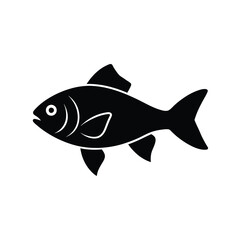 Silver Dollar Silhouette Vector Art and Black Color Silver Dollar Fish Design