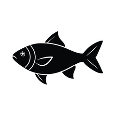 Silver Dollar Silhouette Vector Art and Black Color Silver Dollar Fish Design