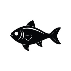 Silver Dollar Silhouette Vector Art and Black Color Silver Dollar Fish Design