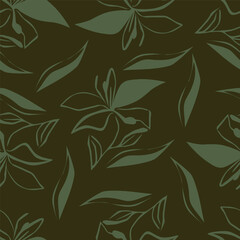 Colorful hibiscus flower with tropical leaf seamless pattern design for summer holidays background