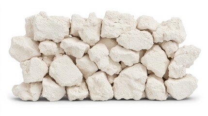 Textured White Stones Piled Together for Architectural Design
