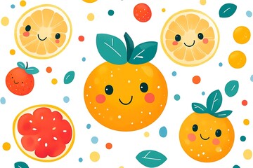 Cute Fruit Pattern Background (1)