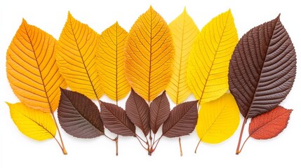 Obraz premium Colorful Fall Leaves Displaying Various Shades of Autumn Colors