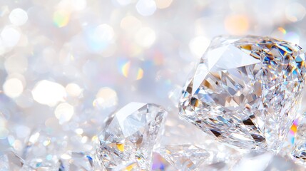 Luxurious crystal texture background with facets catching the light: A mesmerizing background featuring a close-up of dazzling crystal facets, refracting light in a kaleidoscope of shimmering