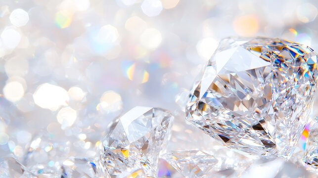 Luxurious crystal texture background with facets catching the light: A mesmerizing background featuring a close-up of dazzling crystal facets, refracting light in a kaleidoscope of shimmering