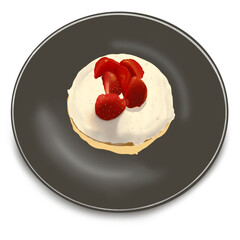 Donut with strawberry topping