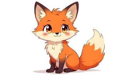 Obraz premium The cartoon world of cute little fox