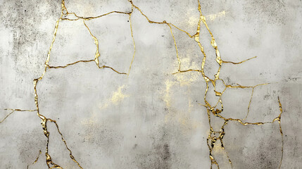Obraz premium Luxurious concrete gold wire mesh design for modern interiors