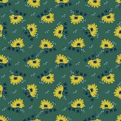 Colorful hibiscus flower with tropical leaf seamless pattern design for summer holidays background