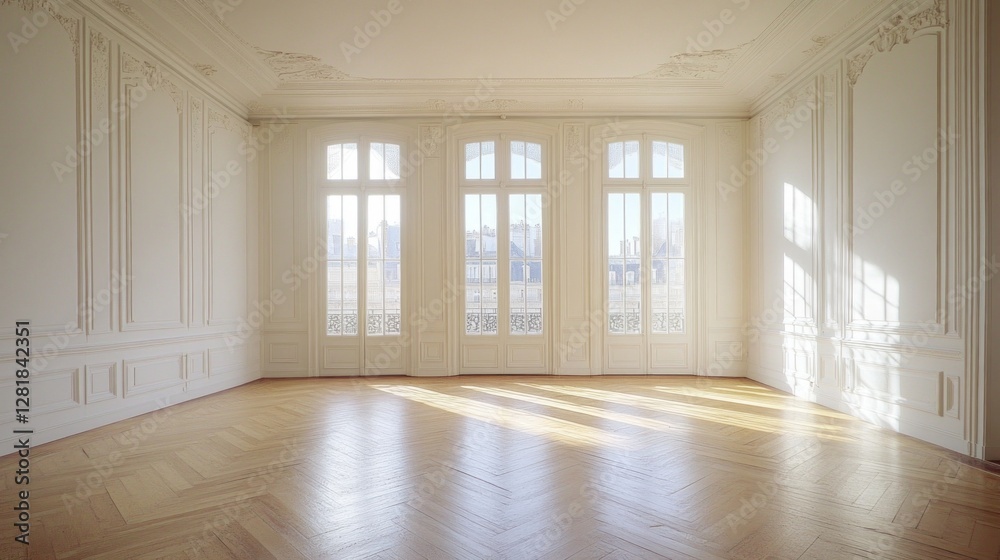 Poster natural light floods the room, creating a warm and inviting atmosphere. the exquisite white walls an