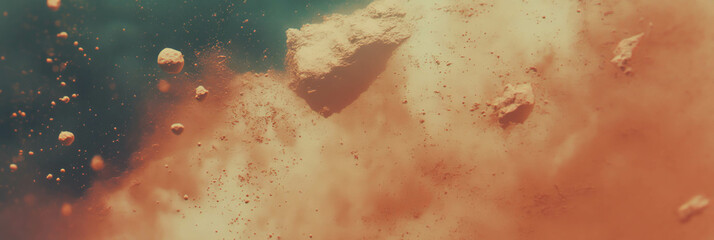 Textured cosmic scene with dark cream and subtle brown elements