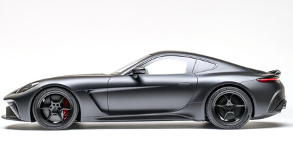Lateral view of a generic sport car on a white background