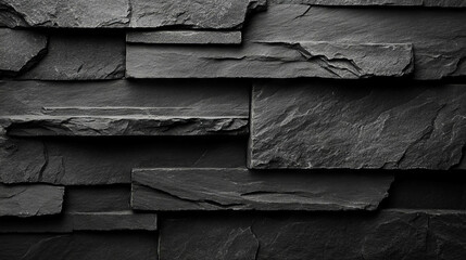 Obraz premium Dark grey slate texture with subtle black layers for design and decoration