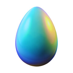 A vibrant iridescent Easter egg on a black background