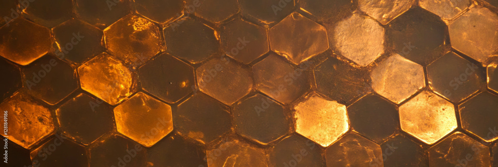 Poster hexagonal mesh texture on uneven wall for architectural design and background concepts