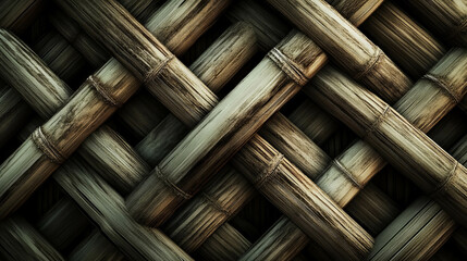 Intricate diagonal intersecting bamboo texture for natural design projects