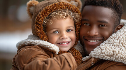 happy father spends time with his son. Father's Day. Parent and child.