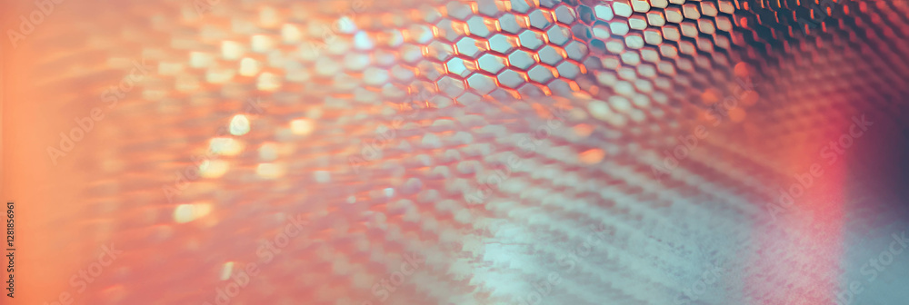 Poster abstract frosted hexagonal mesh texture on bright background for modern design