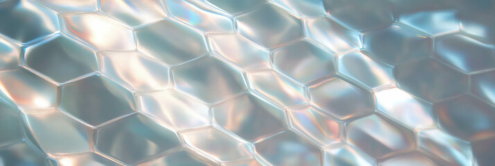 Frosted hexagonal mesh texture on bright background for creative design