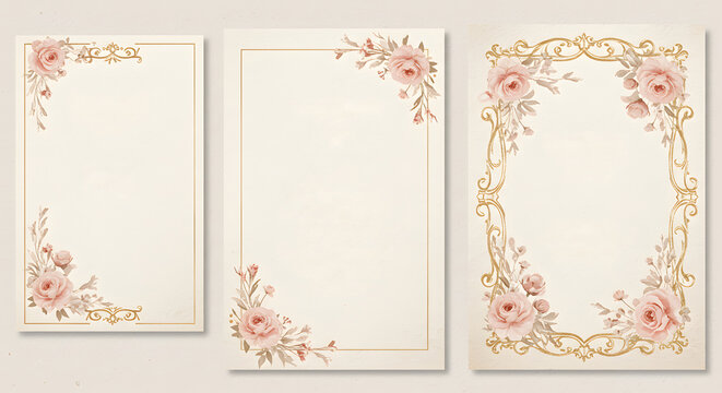 Vintage Floral Wedding Invitation Templates