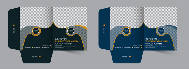 Unique presentation folder template, creative and Luxury folder design, Corporate business editable vector file