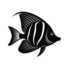 Obraz premium Spotfin Butterflyfish Silhouette Vector Art and Black Color Spotfin Butterflyfish Design Illustration