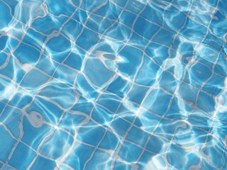 Detalle de una piscina con reflejos del sol sobre el agua