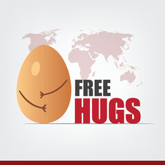 Vector International Free Hug Day. flat design. story design. flat illustration. simple and elegant