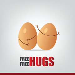 Vector International Free Hug Day. flat design. story design. flat illustration. simple and elegant