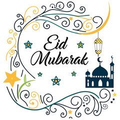 Minimalist Eid Festival Vector Illustration