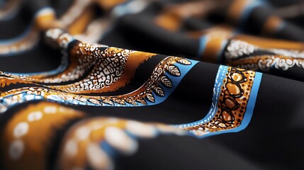 Close-up view of intricately patterned fabric showcasing vibrant colors and textures (1)