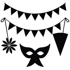 Beautiful Female Mask vector icon art illustration, mask icon vector art, modern and stylish mask.