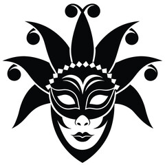 Beautiful Female Mask vector icon art illustration, mask icon vector art, modern and stylish mask.