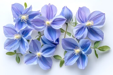 Elegant Columbine Flower Bouquet Photography Isolated on White – Delicate and Vibrant Floral Arrangement Perfect for Botanical Art, Nature Decor, and Garden-Inspired Aesthetics