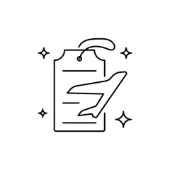 Luggage Identification Tag Icon Outline for Travel Baggage and Suitcase Labels