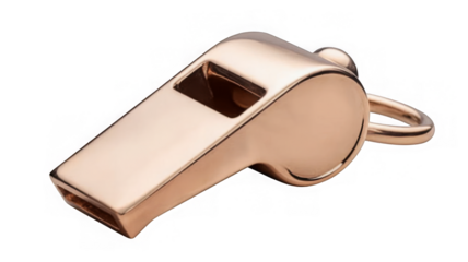 PNG silver whistle for sports or coaching use transparent 
