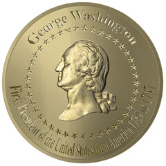 Goldmedaille mit dem Bild des Pr&auml;sidenten