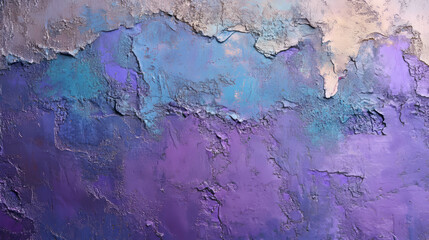 Fototapeta premium Iridescent violet and blue wall texture for artistic design and decoration