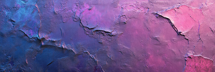 Naklejka premium Iridescent violet wall texture with blue and pink tones for artistic background design