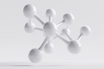 Molecular Structure: A visually striking representation of a molecular structure, rendered in a clean, minimalist style, with interconnected spheres and lines symbolizing the bonds between atoms.