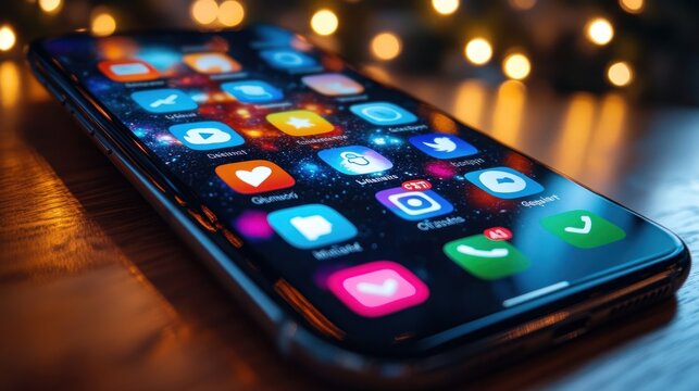 Festive Smartphone Social Media Apps - Powered by Adobe