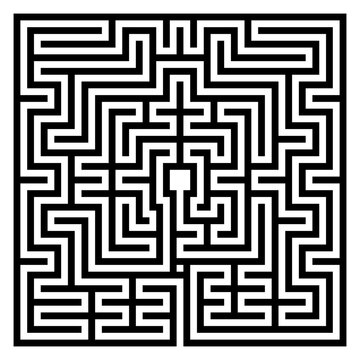 Labyrinth in Saint-Omer Cathedral, reproduction of floor covering of Abbey of Saint Bertin. The single path is a reminiscent of the labyrinth of life that wants to reach God, symbolized by the cross.