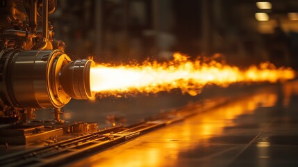 The flame jet of a rocket engine