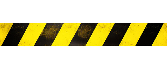 Seamless Horizontal Black and Yellow Caution Tape Isolated on Transparent Background PNG
